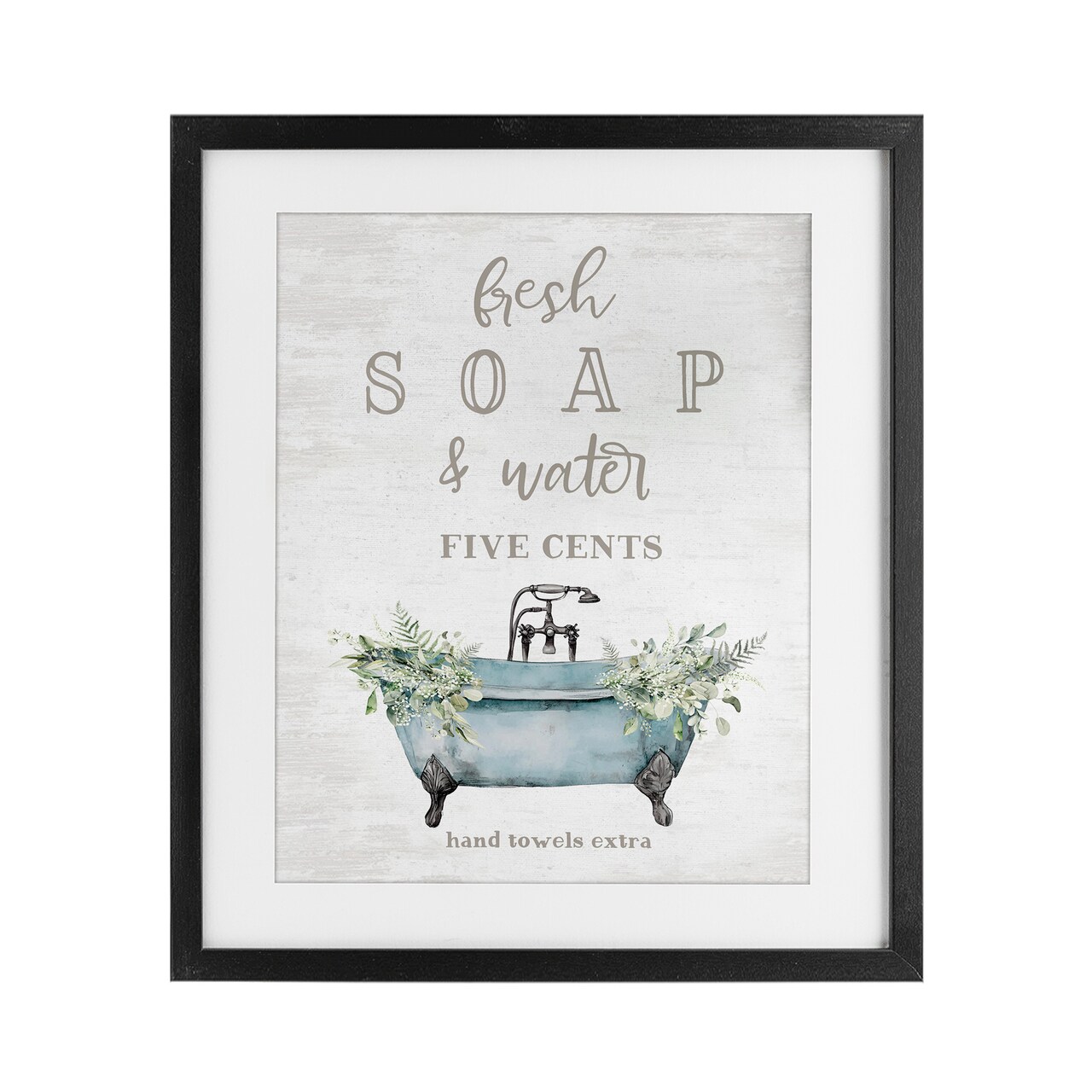 Stupell Industries Antique Fresh Soap & Tub Framed Print Under Glass, design by Lettered and Lined